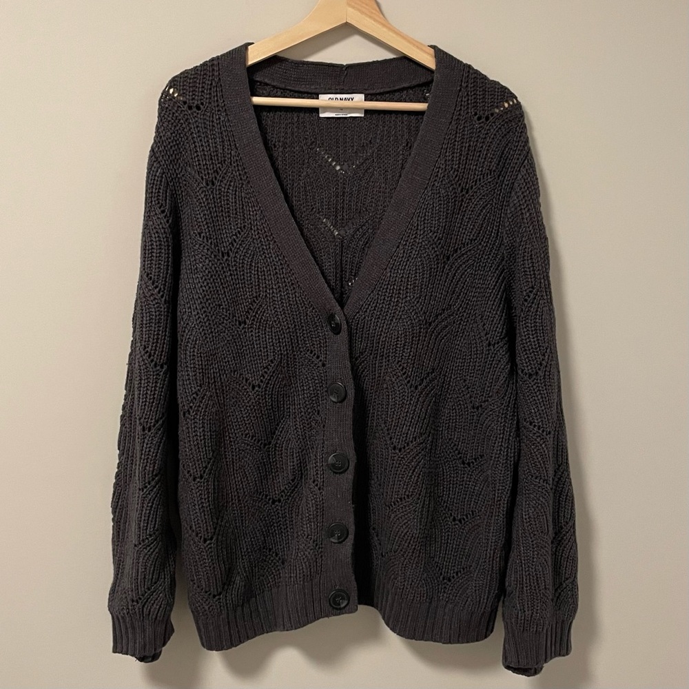 Gray Knit Cardigan